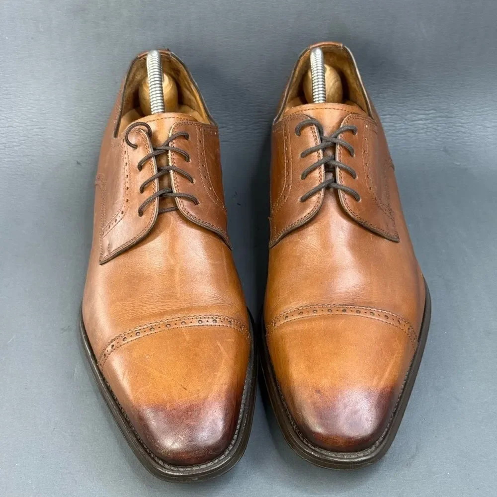 Magnanni Federico Brown Leather Cap Toe Calfskin oxfords mens size 11